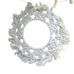 Handmade Macramé Wall Hanging Wreath  Boho Fringe Decor